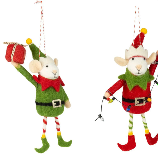 Elf Mouse Felt Ornament