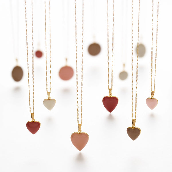 Enamel Heart Locket Necklace