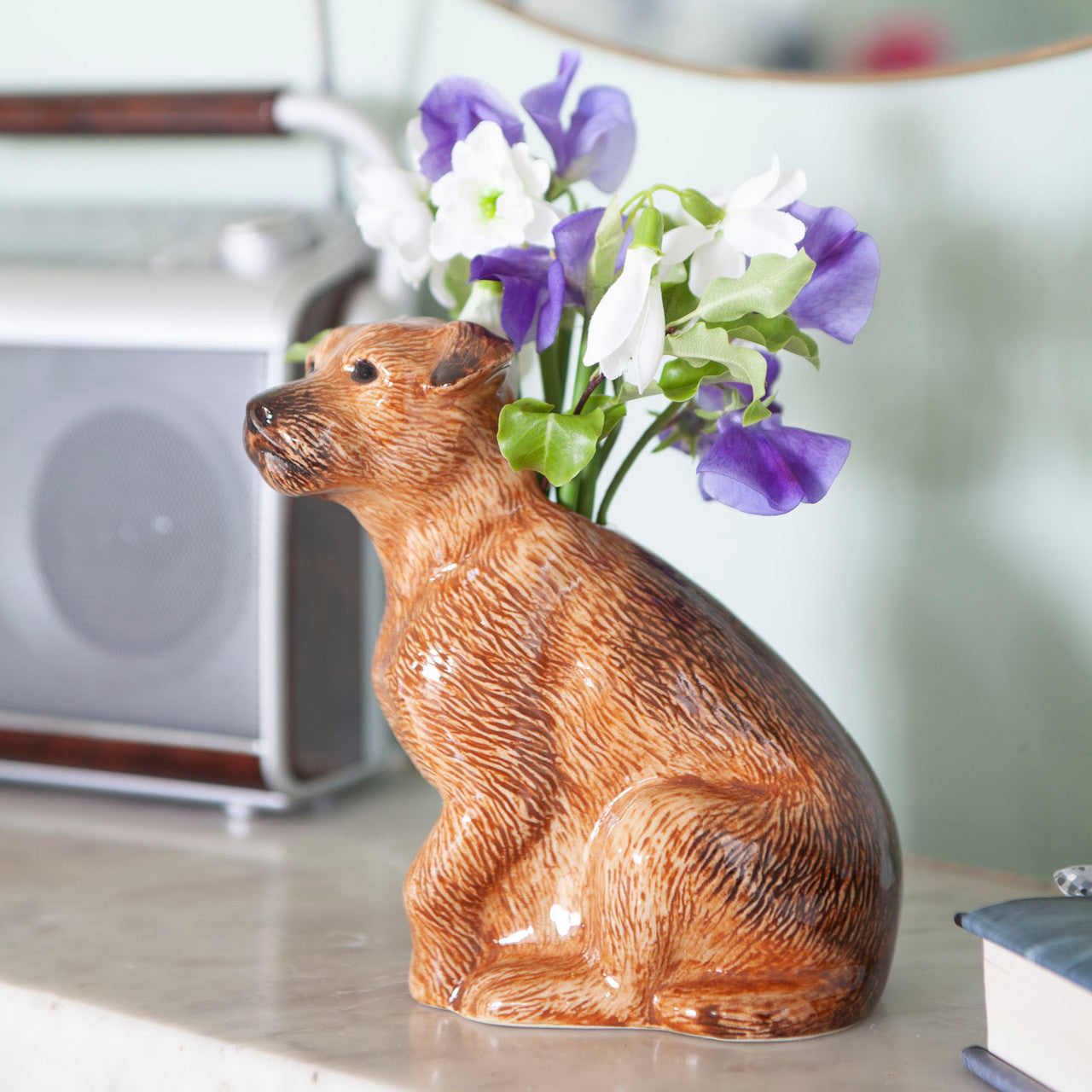 Border Terrier Flower Vase