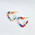 Mini Acrylic Heart Hoops