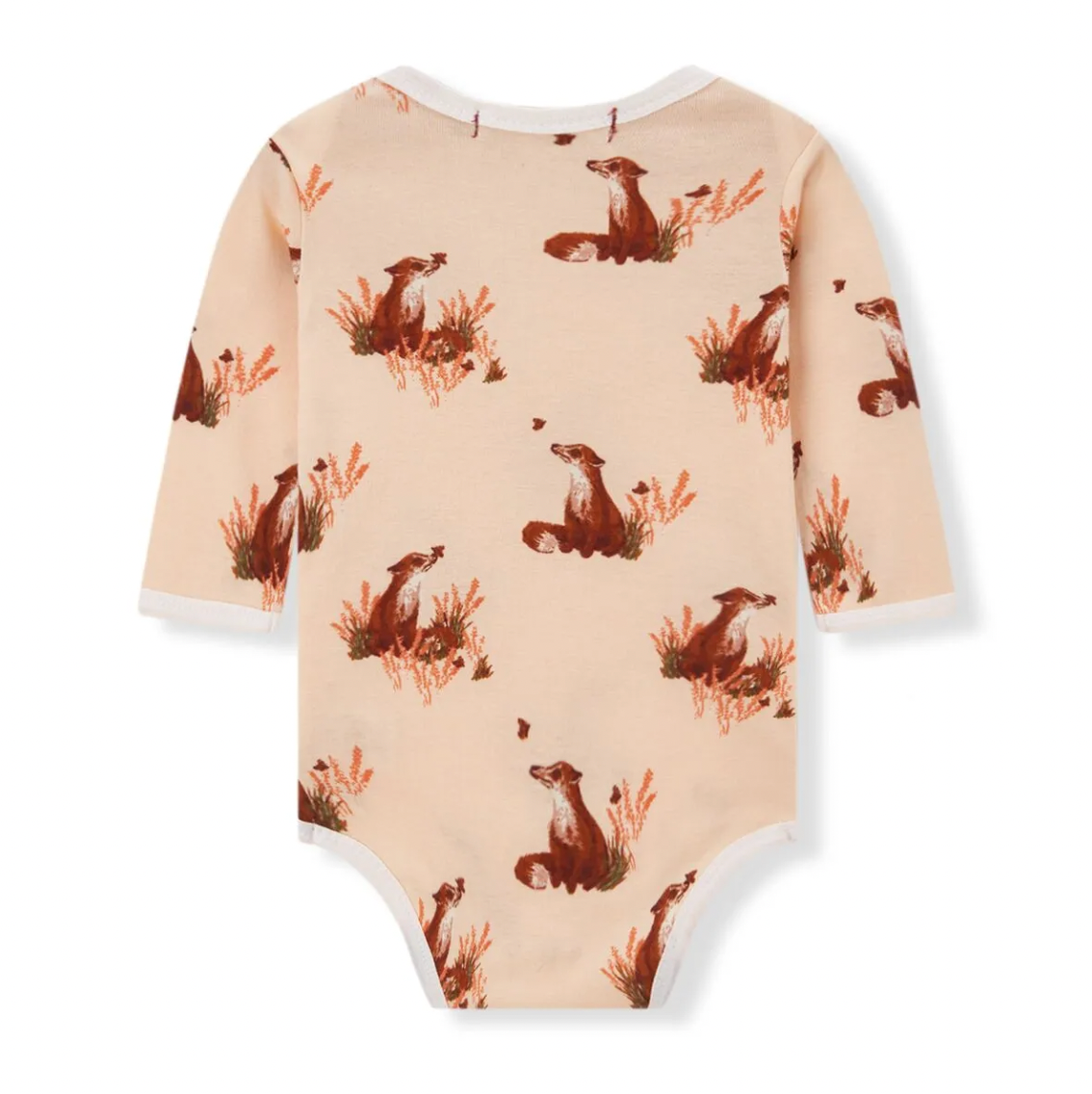 Floral Fox Long Sleeve Onesie