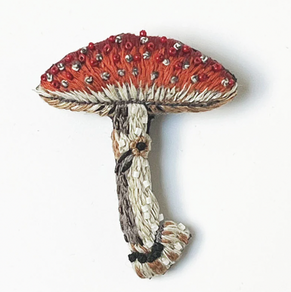 Fly Amanita Mushroom Brooch Pin