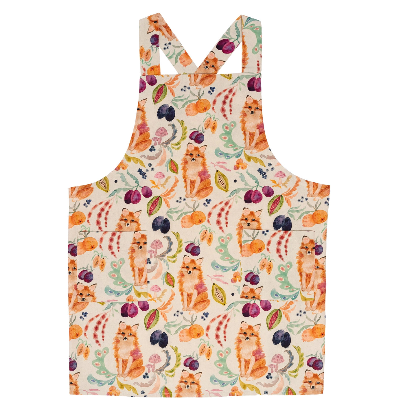 Fox in the Orchard Leaf Smock Apron