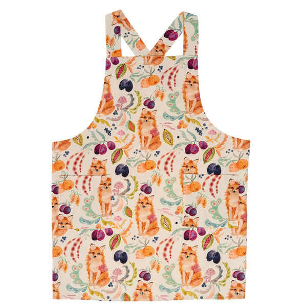 Fox in the Orchard Leaf Smock Apron