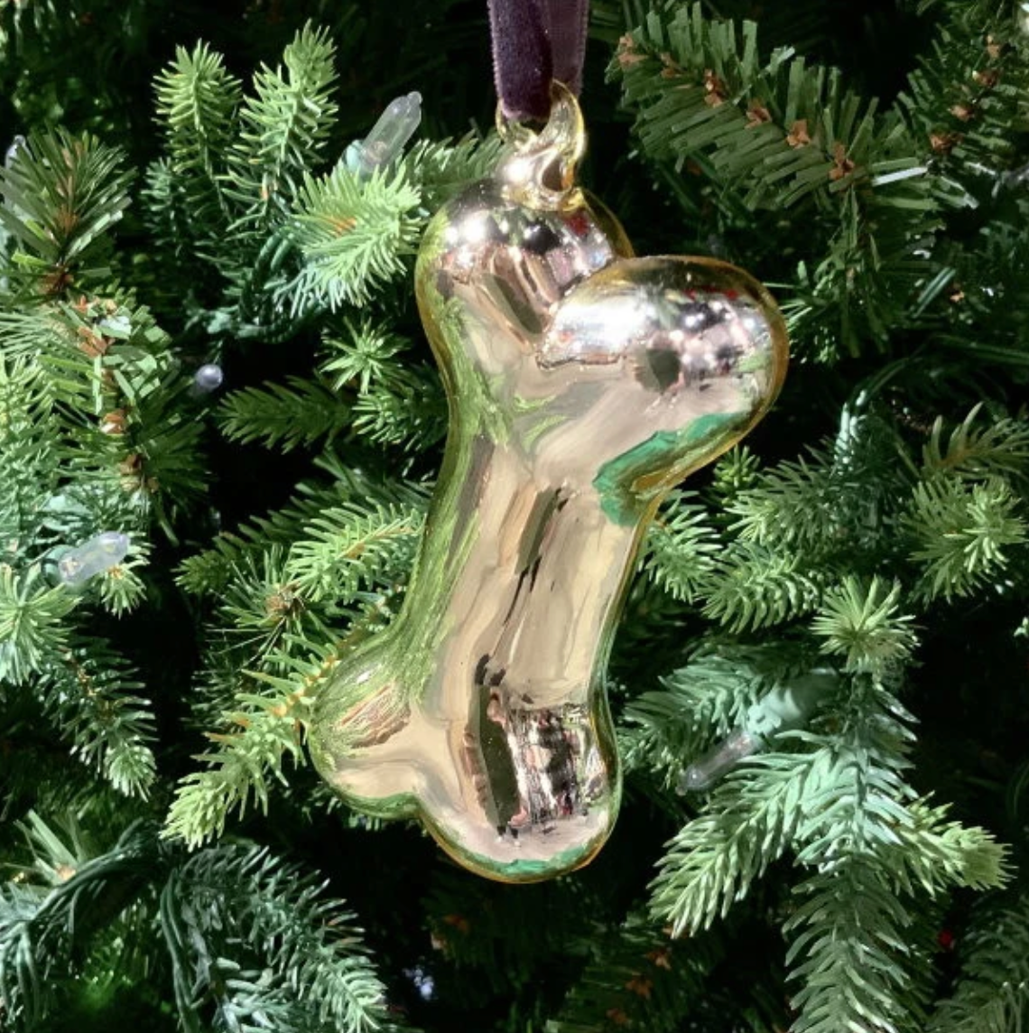 Glass Dog Bone Ornament