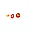 Enamel Heart Stud Earrings