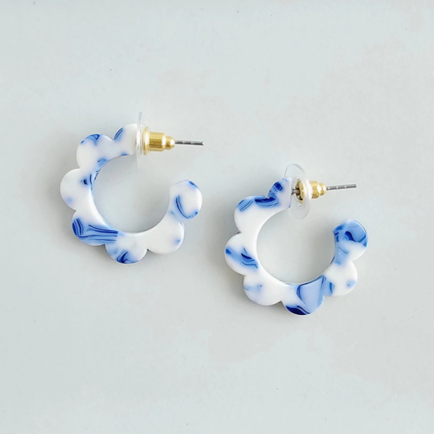 Acrylic Flora Mini Hoops