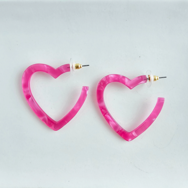Acrylic Heart Hoops
