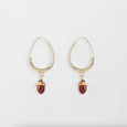 Porcelain Acorn Pendant Half-Moon Earrings