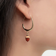 Porcelain Acorn Pendant Half-Moon Earrings