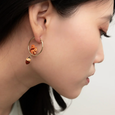Porcelain Squirrel & Acorn Hoop Earrings