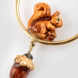 Porcelain Squirrel & Acorn Hoop Earrings