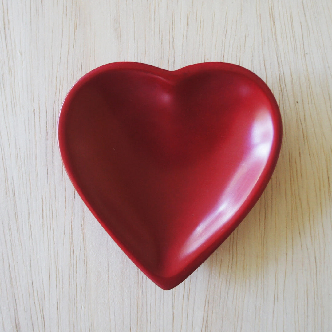 Red Heart Stone Dish