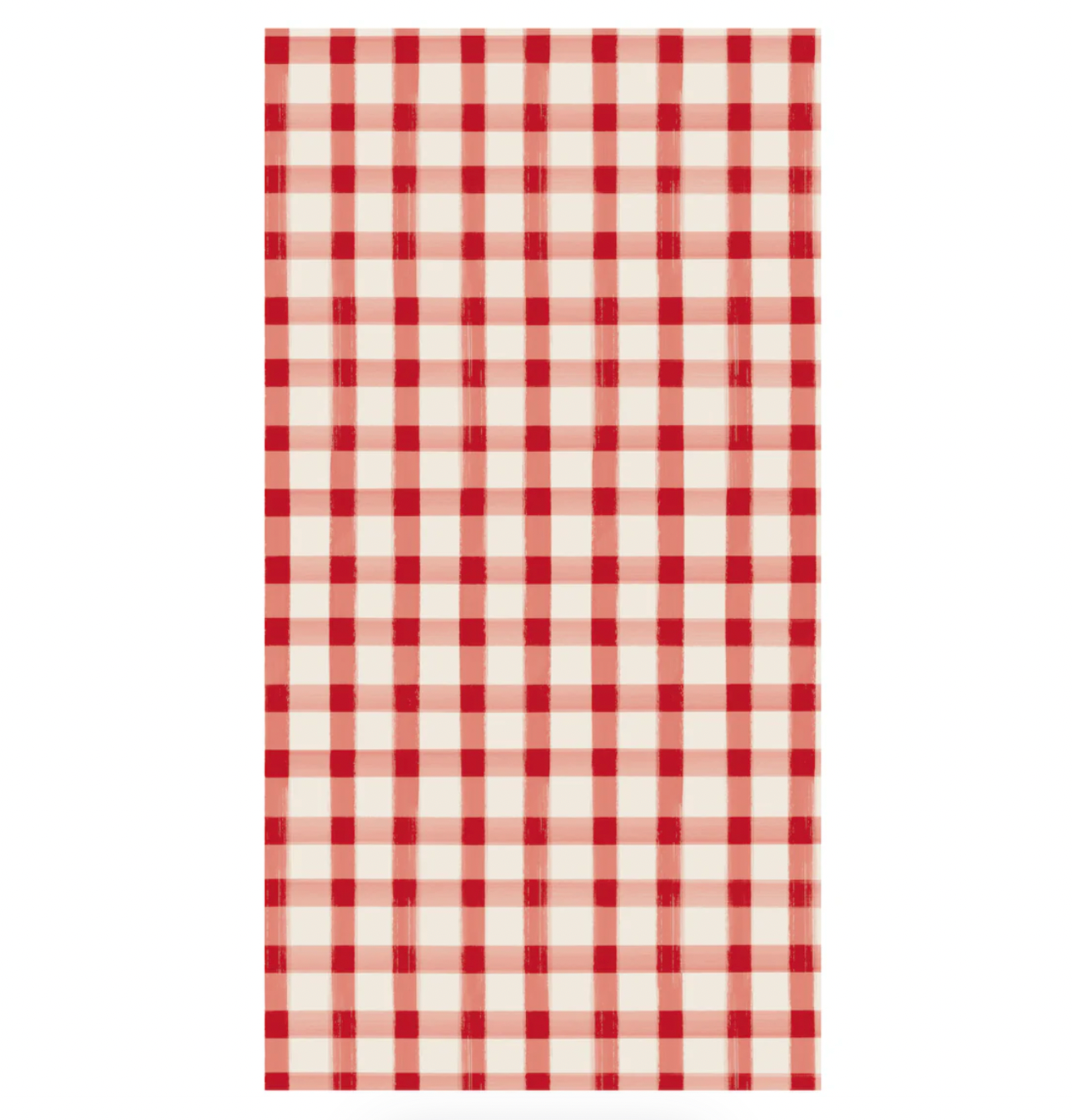 Red Painted Check Guest Napkins