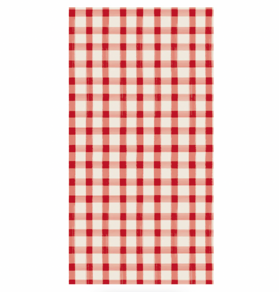 Red Painted Check Guest Napkins