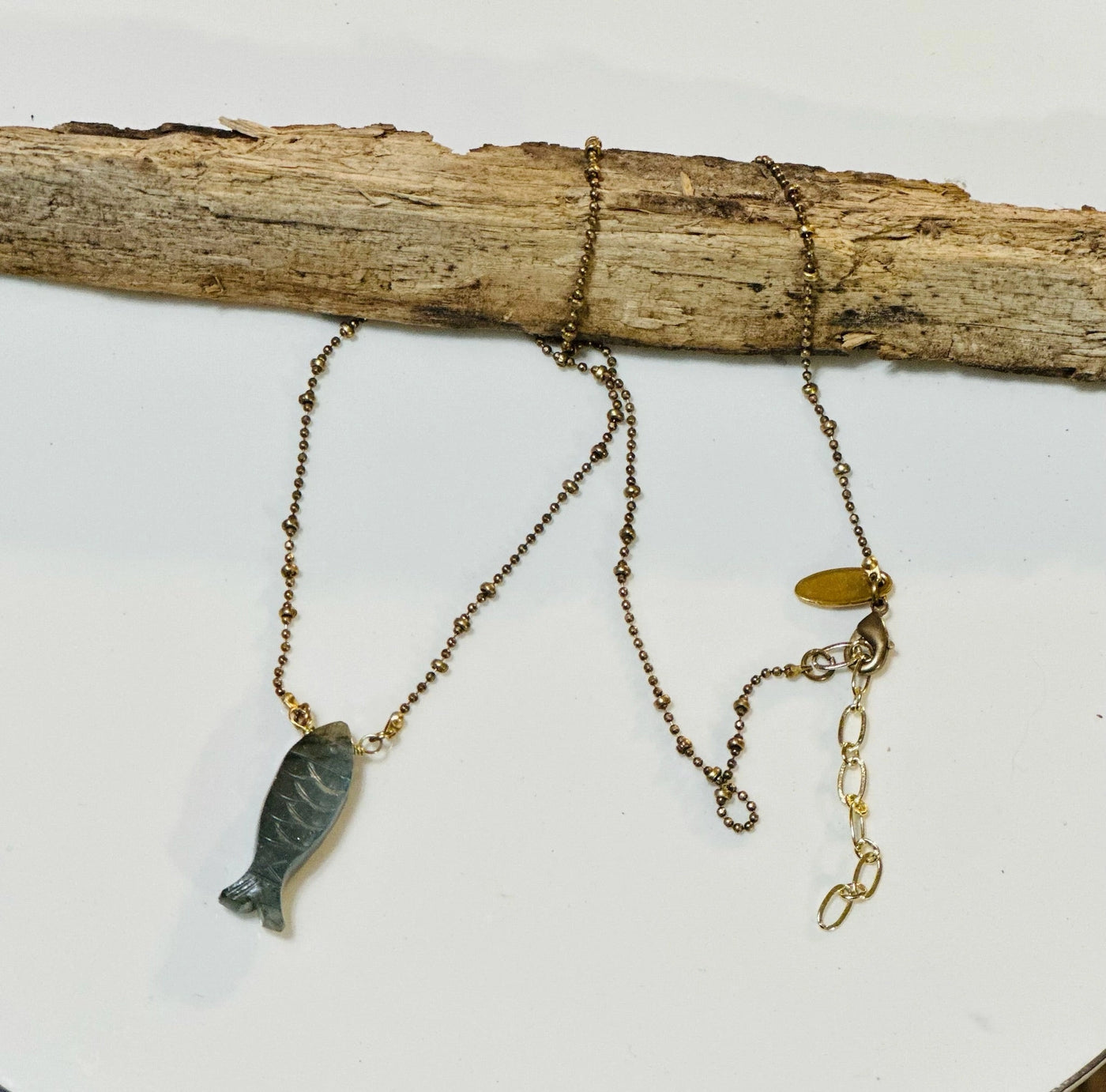 Labradorite Fish Necklace