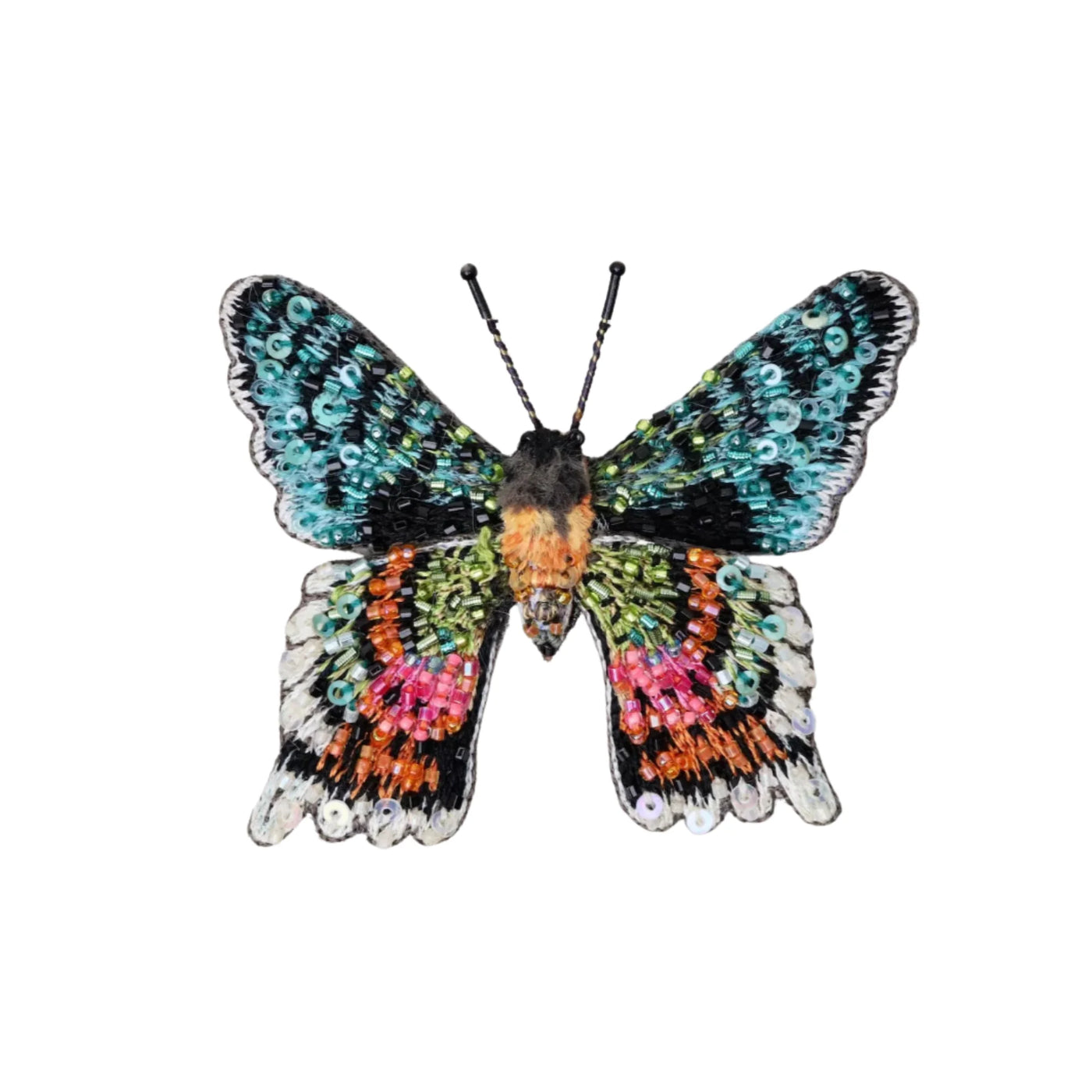 Madagascar Sunset Moth Beaded Pin