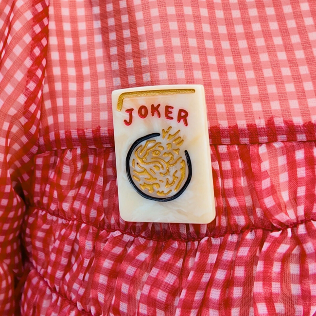 Mahjong Brooch Pin