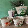 Hand Embroidered Market Basket