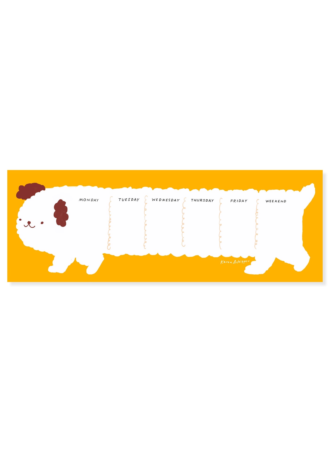 Daisy Dog Weekly Desk Planner