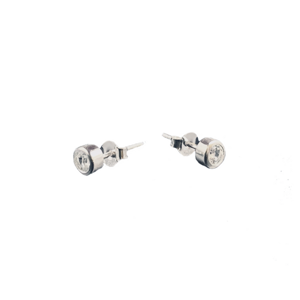 Petite White Topaz Stud Earrings