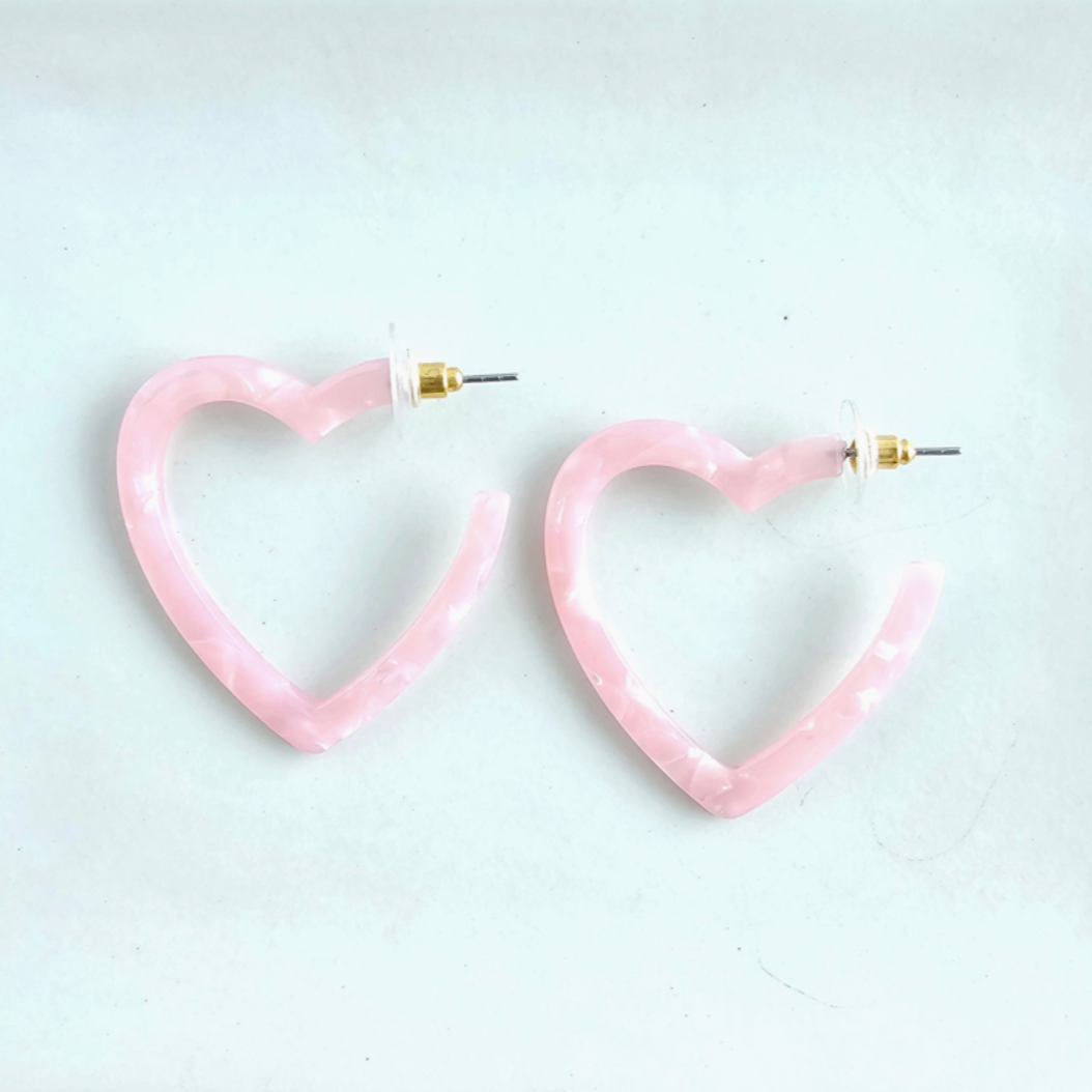 Acrylic Heart Hoops