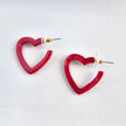 Mini Acrylic Heart Hoops