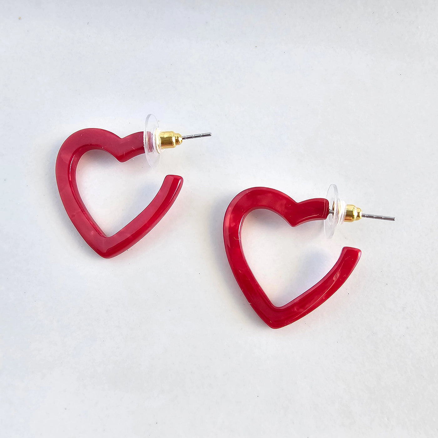 Mini Acrylic Heart Hoops