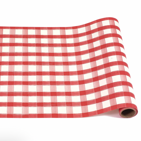 Red Painted Check Runner
