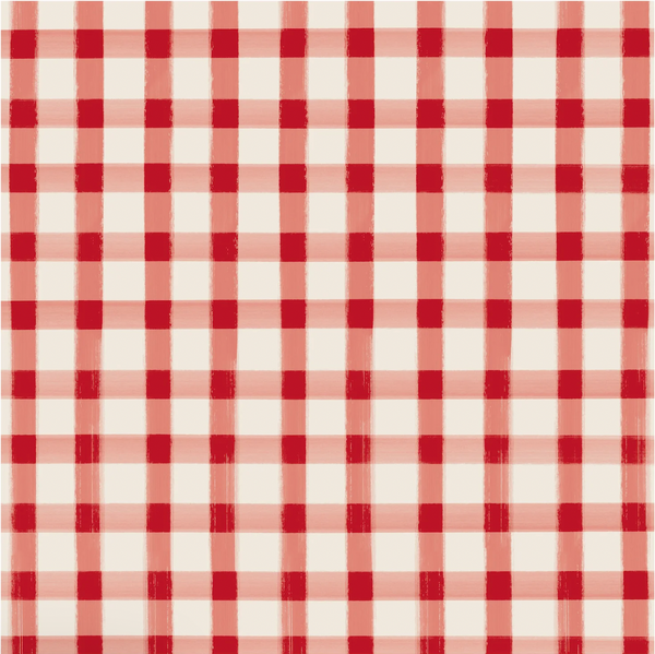 Red Painted Check Napkins