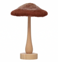 Wool Mushroom with Wood Base and Glitter