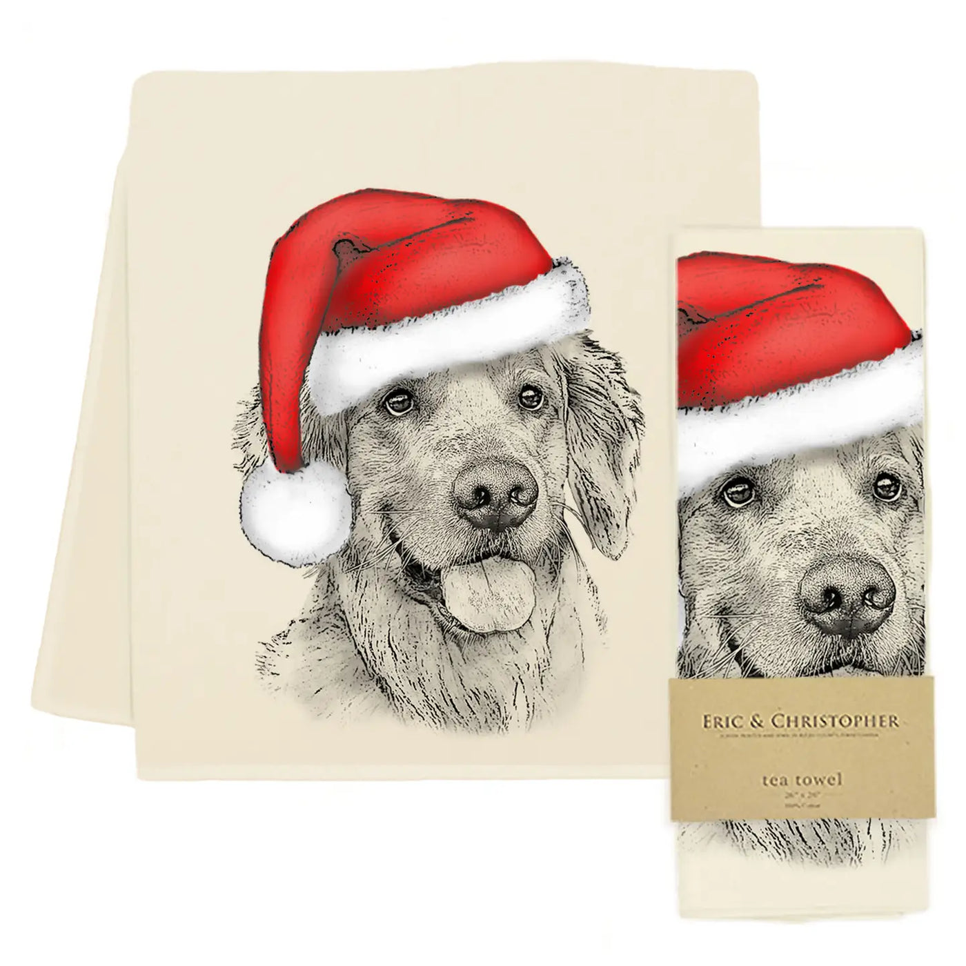 Christmas Dog Tea Towel