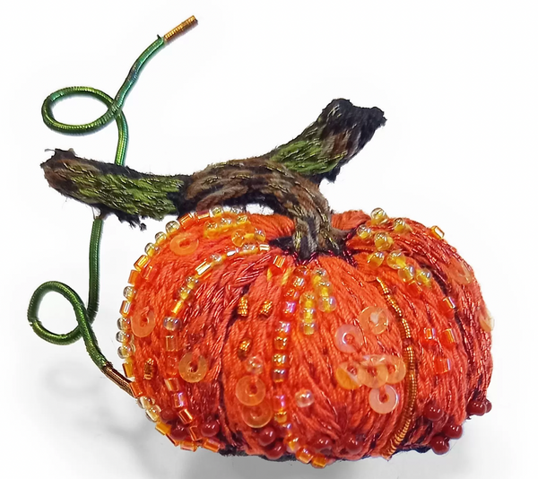 Pumpkin Beaded Pin