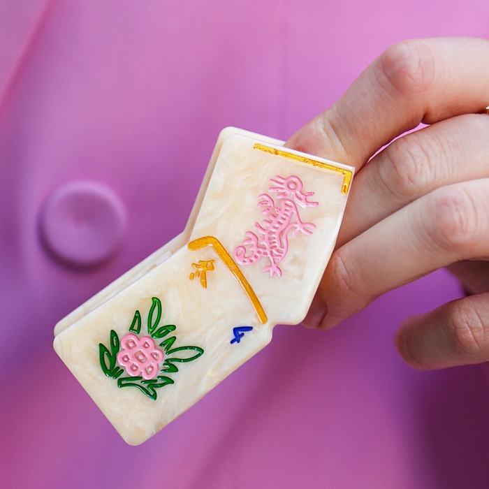 Flower Mahjong Mini Hair Clip