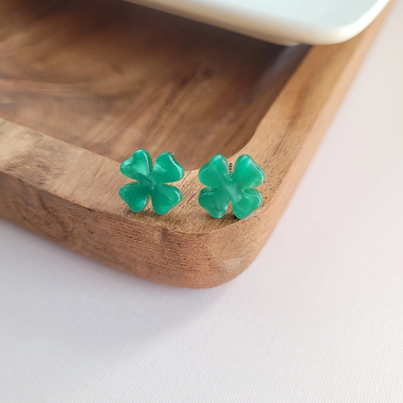 Acrylic Shamrock Studs