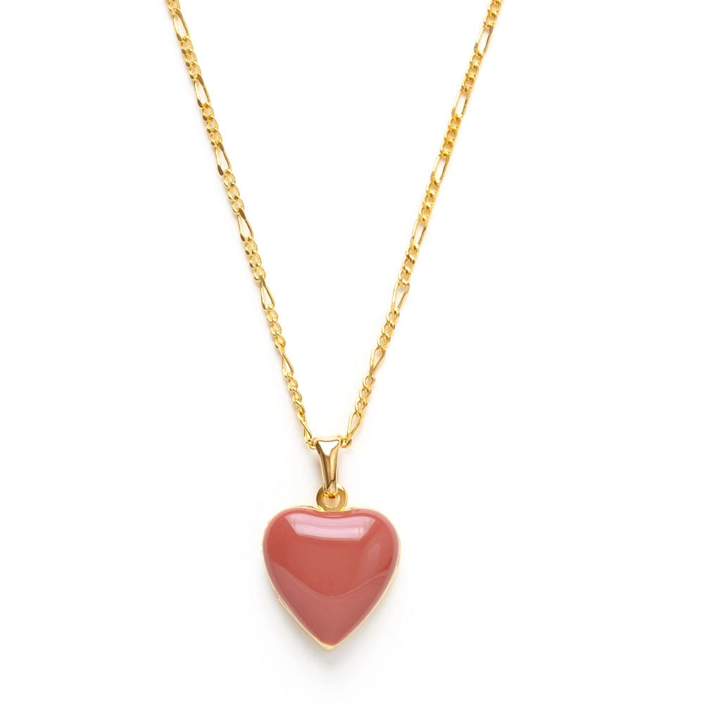 Enamel Heart Locket Necklace