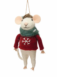 Felt Mouse in Sweater Ornament