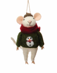 Felt Mouse in Sweater Ornament