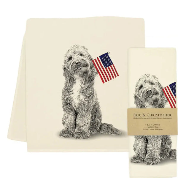 Americana Dog Tea Towel