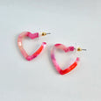 Mini Acrylic Heart Hoops