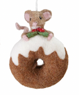 Felt Mouse on Doughnut Ornament