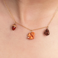 Porcelain Squirrel, Cone & Acorn Necklace