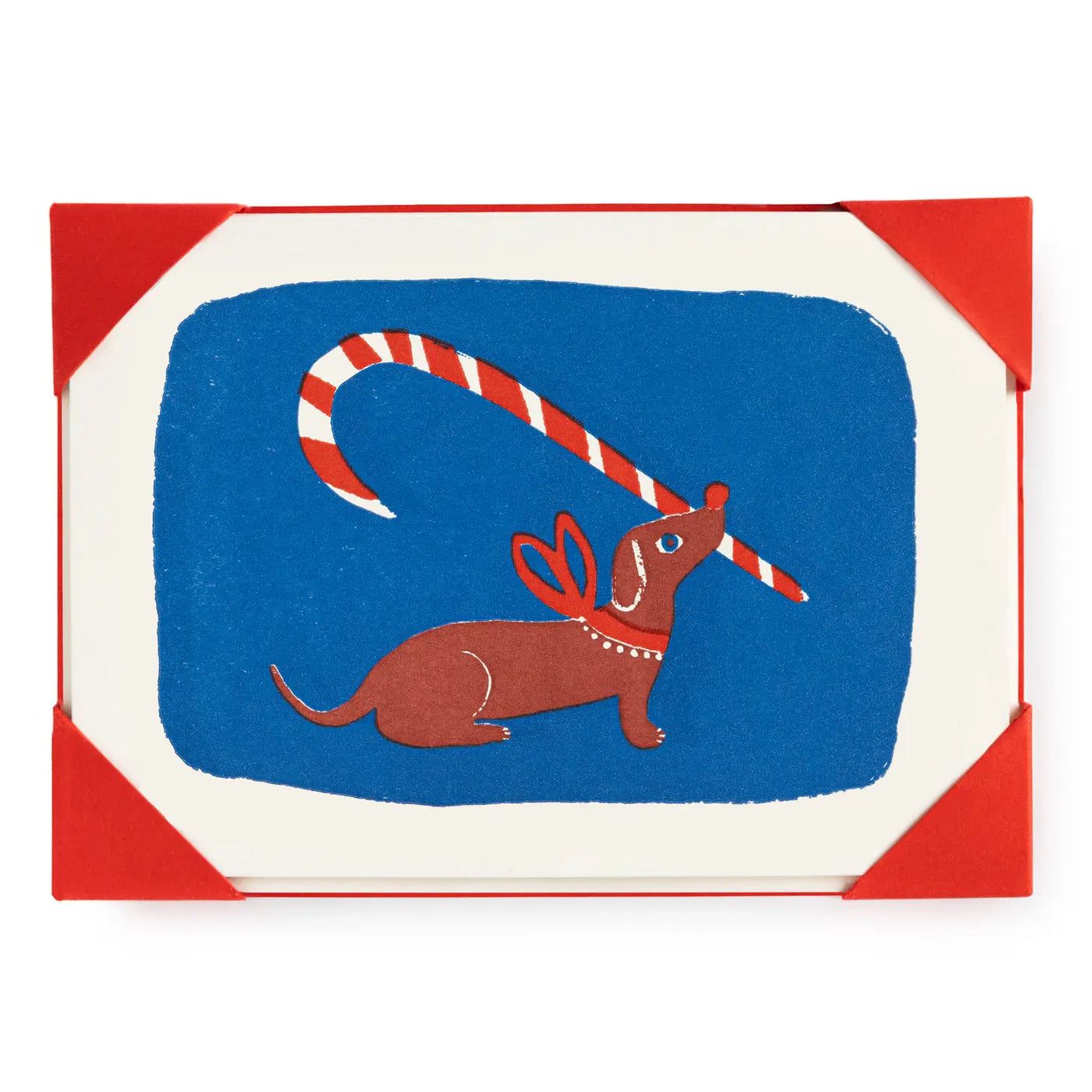 Candy Cane Dog Christmas Card Set