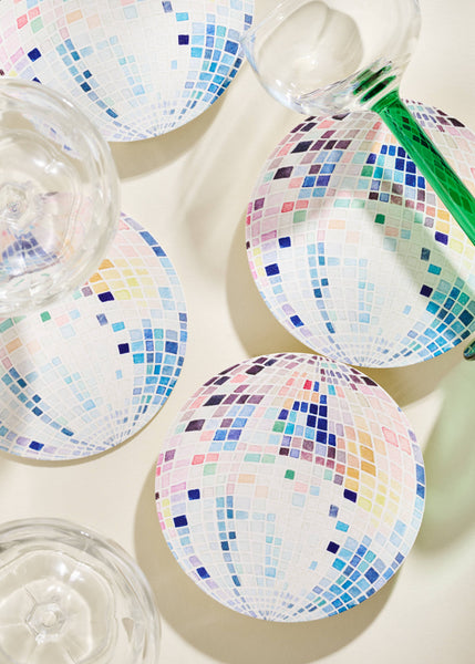 Rainbow Disco Ball Coasters