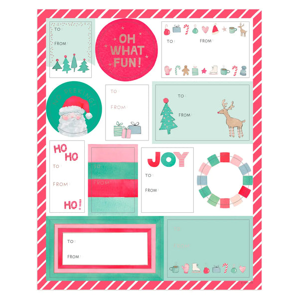 Merry Motif Gift Label Sticker Sheets