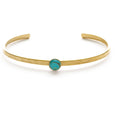 Gemstone Hammered Cuff Bracelet