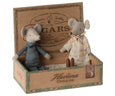 Mom & Dad Mice in Cigar Box