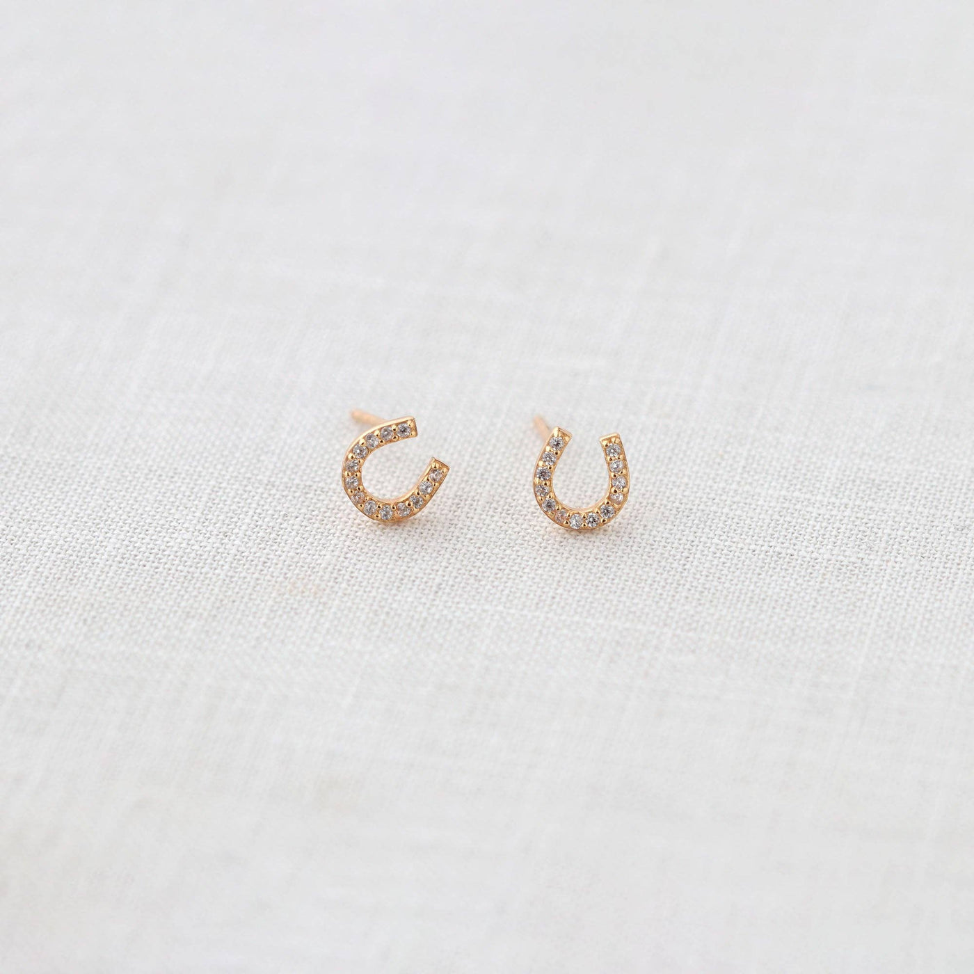 Horseshoe Crystal Stud Earrings