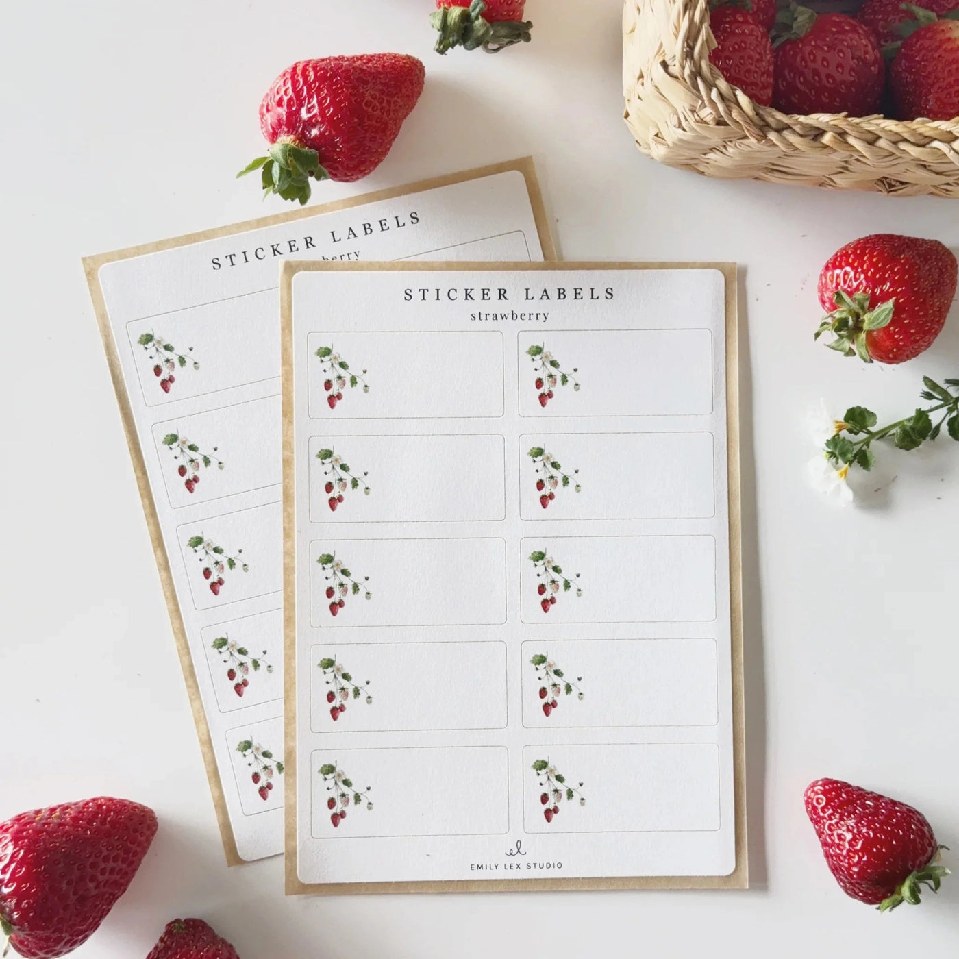 Strawberry Label Sticker Sheets