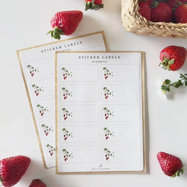 Strawberry Label Sticker Sheets